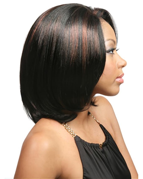 Preferential Black Lace Front Chin Length Lace Wigs