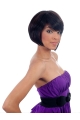 Polite Black Straight Chin Length African American Wigs