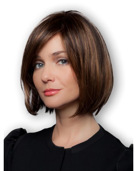 Beautiful Straight Brown Bobs Excellent Wigs