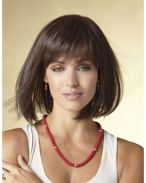 Black Straight Synthetic Pleasing Short Wigs