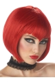 10 Inches Straight Bobs Cute Lace Front Synthetic Red Wigs