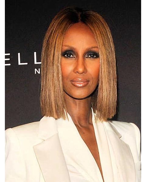 Iman  Blonde straight Bob Cut Wigs