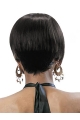 Traditiona Black Straight Chin Length Lace Wigs