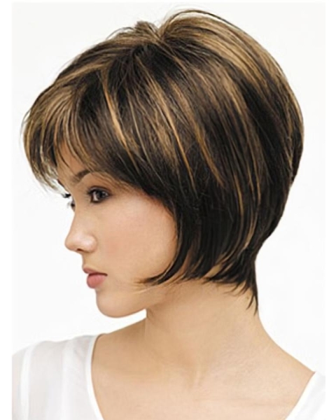 Lace Front Straight Synthetic Durable Medium Wigs