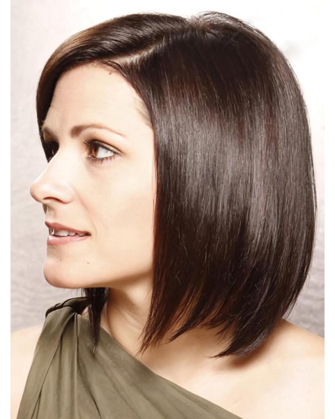 Trendy Lace Front Straight Chin Length Remy Human Lace Wigs