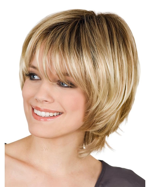 Blonde Straight Synthetic Cosy Short Wigs