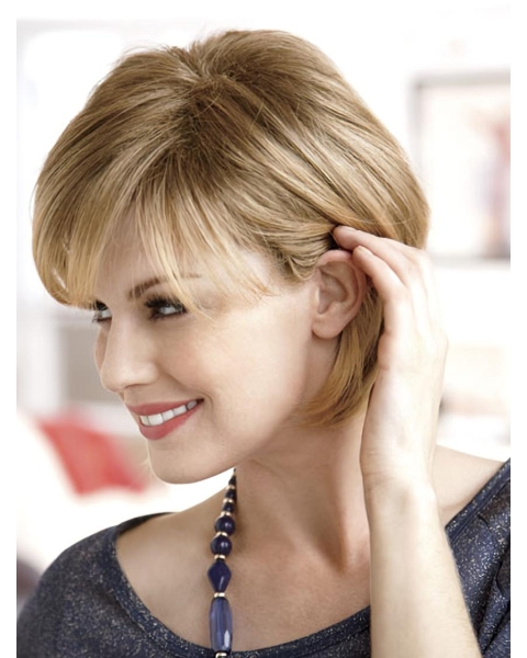 Wholesome Blonde Monofilament Chin Length Wigs