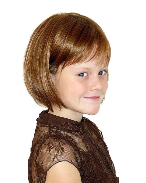 Easeful Auburn Straight Chin Length Kids Wigs