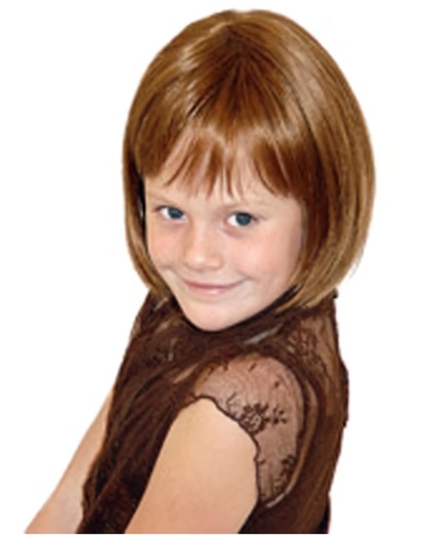 Easeful Auburn Straight Chin Length Kids Wigs