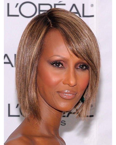 man Hairstyle Short Bob 100% Human Hair Mixed Color Lace Front Wigs