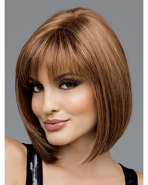 Brown Straight Synthetic Gorgeous Medium Wigs