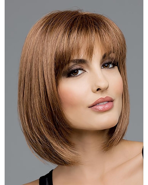 Brown Straight Synthetic Gorgeous Medium Wigs