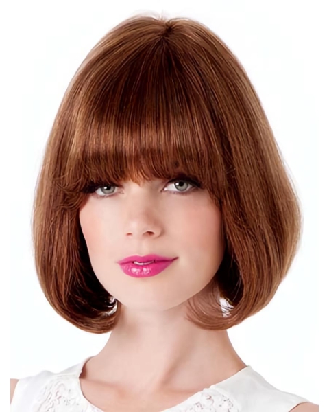 Fashion Auburn Lace Front Chin Length Wigs