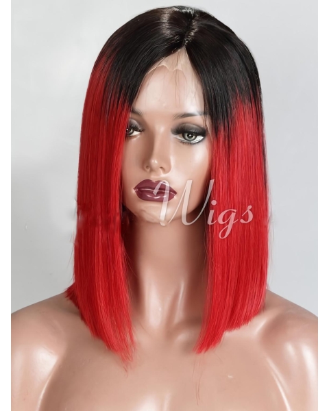 Bobs Chin Length Straight Ombre Full Lace Wigs