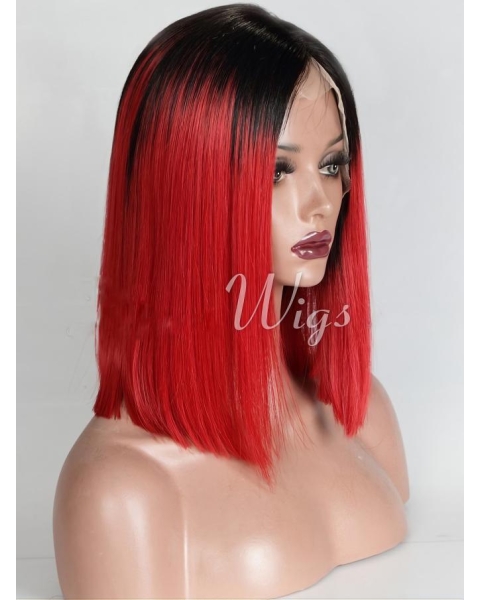 Bobs Chin Length Straight Ombre Full Lace Wigs