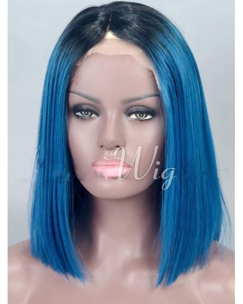 Chin Length Straight Full Lace Wigs Ombre Wigs 14" 