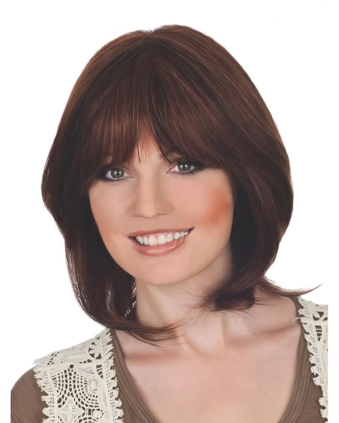 Nice Auburn Lace Front Chin Length Wigs