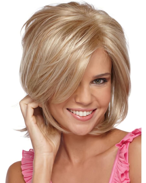 Incredible Blonde Straight Chin Length Synthetic Wigs