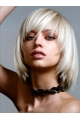 Young Fashion Platinum Blonde Medium Long Bob Straight Lace Front Wigs