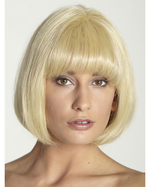 Flexibility Straight Bobs Blonde Short Wigs