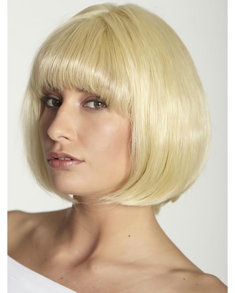 Flexibility Straight Bobs Blonde Short Wigs