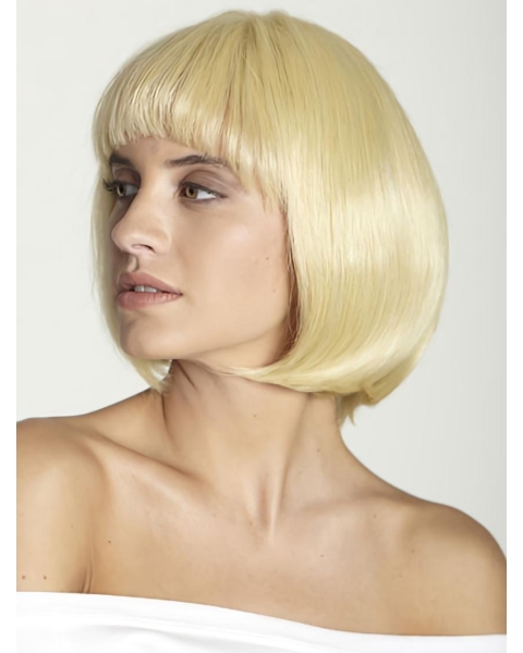 Flexibility Straight Bobs Blonde Short Wigs