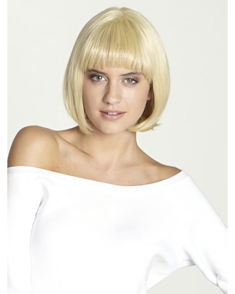 Flexibility Straight Bobs Blonde Short Wigs