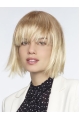 Perfect Blonde Chin Length Straight With Bangs High Quality Wigs