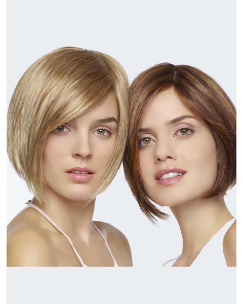 Fashional Blonde Chin Length Straight Bobs Beautiful Wigs