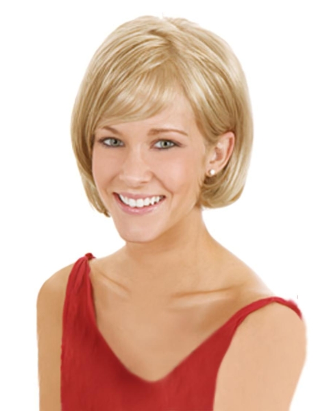 Fashionable Blonde Straight Chin Length Lace Front Wigs