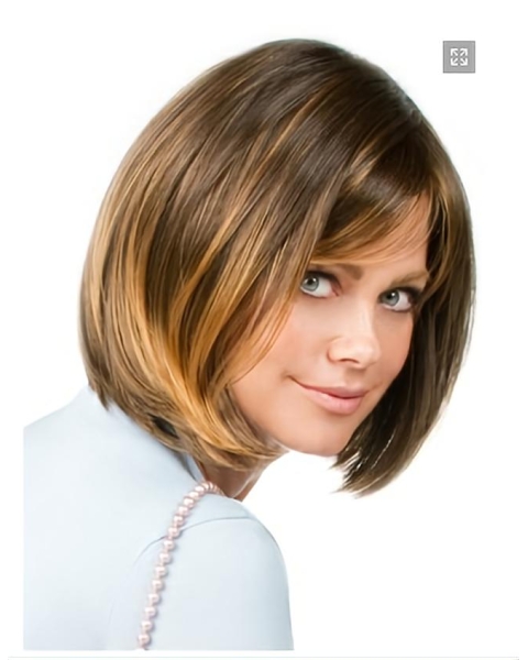 Glamorous Blonde Straight Chin Length Bob Wigs