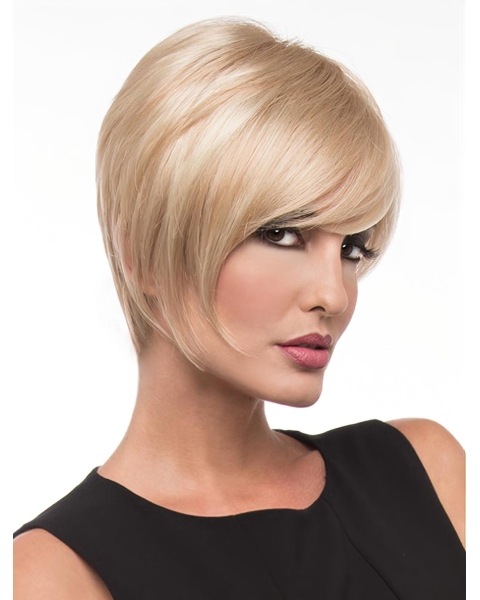 Amazing Chin Length Straight Blonde Exquisite Layered Wigs