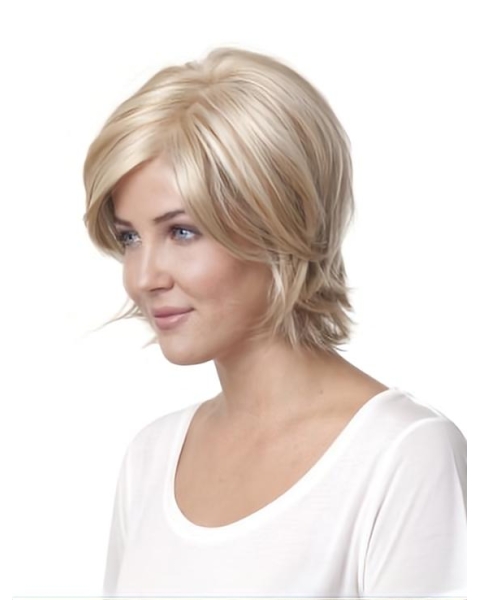 Sleek Blonde Straight Chin Length Monofilament Wigs