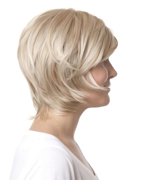 Sleek Blonde Straight Chin Length Monofilament Wigs