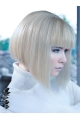 Young Fashion Platinum Blonde Chin Length With Clear Clean lines Lace Front Wigs