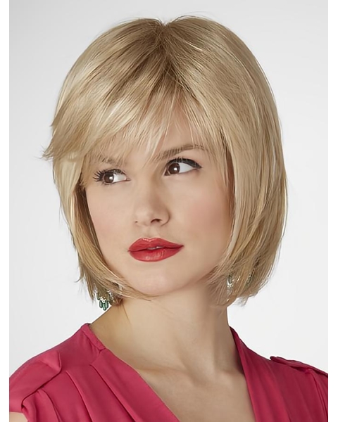 Amazing Chin Length Straight Blonde Bobs Popular Wigs