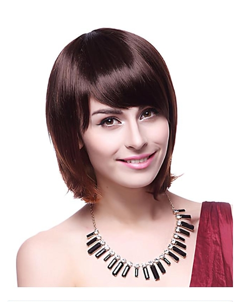 Online Auburn Straight Chin Length Synthetic Wigs