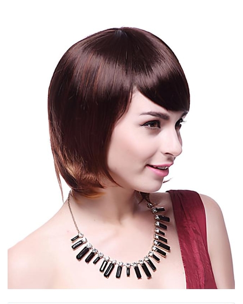 Online Auburn Straight Chin Length Synthetic Wigs