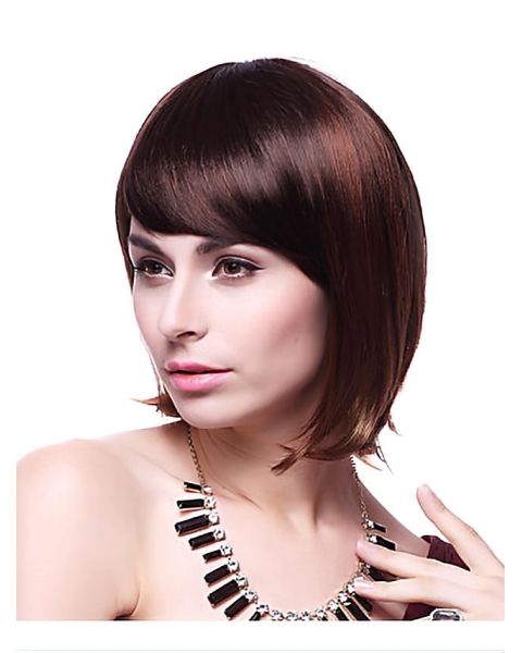 Online Auburn Straight Chin Length Synthetic Wigs