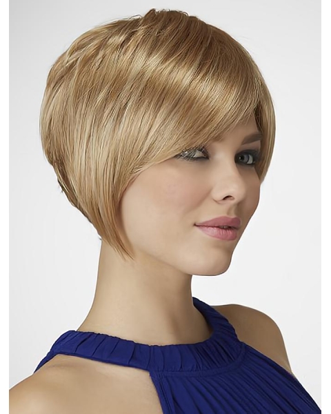 Amazing Chin Length Straight Blonde Bobs Beautiful Wigs