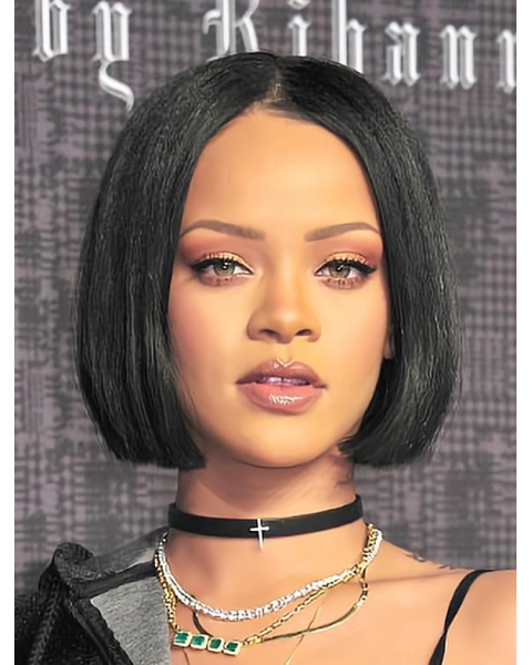 Black Straight 10" Bobs Rihanna Hair