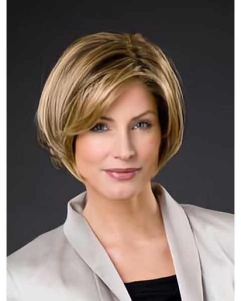 100% Hand-tied Synthetic 8" Straight Blonde Chin Length Bob Wigs