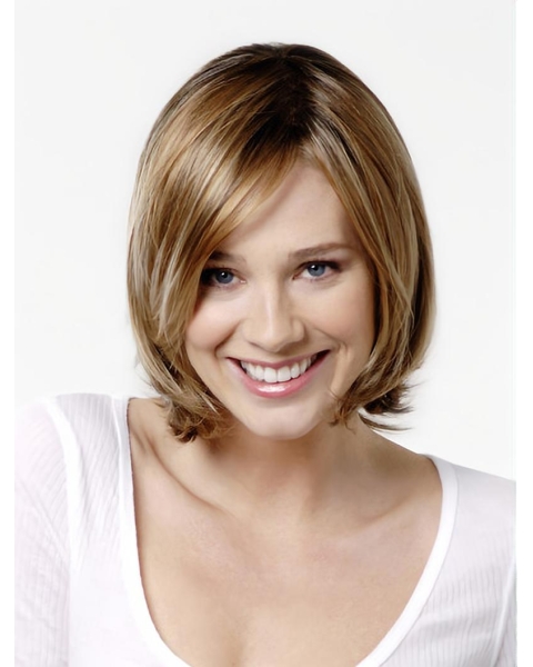 100% Hand-tied Synthetic 10" Straight Ombre/2 tone Chin Length Bob Wigs