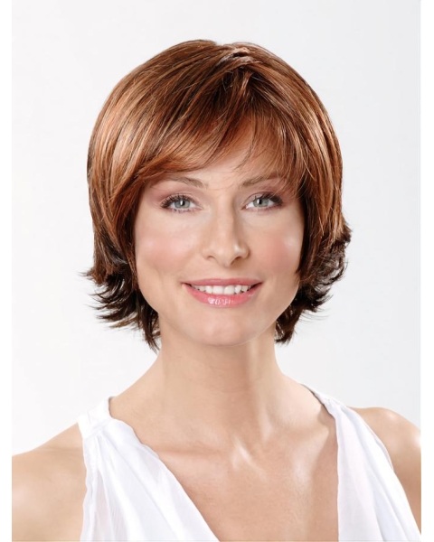 Lace Front Synthetic 10" Straight Copper Chin Length Fashion Bob Wigs