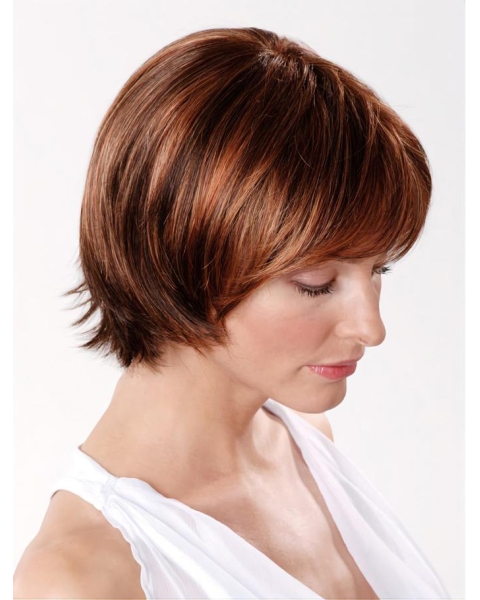 Lace Front Synthetic 10" Straight Copper Chin Length Fashion Bob Wigs