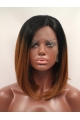 Synthetic Ombre/2 Tone 12" Straight Lace Front Bobs Chin Length Wigs