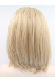 12" Straight Blonde Without Bangs Synthetic Chin Length Lace Front Wigs