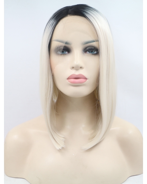 10" Straight Synthetic Ombre/2 Tone Bobs Chin Length Lace Front Wigs