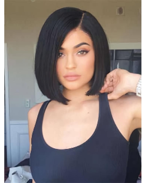 Bobs Remy Human Hair Black Capless Kylie Jenner Wigs