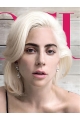 Straight Platinum Blonde Lace Front Chin Length Bobs Lady Gaga Wigs